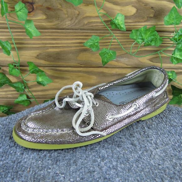 SPERRY Women's Boat Shoe Silver Leather Sz 7 Medium Used‎ 2025 - Picture 1 of 7
